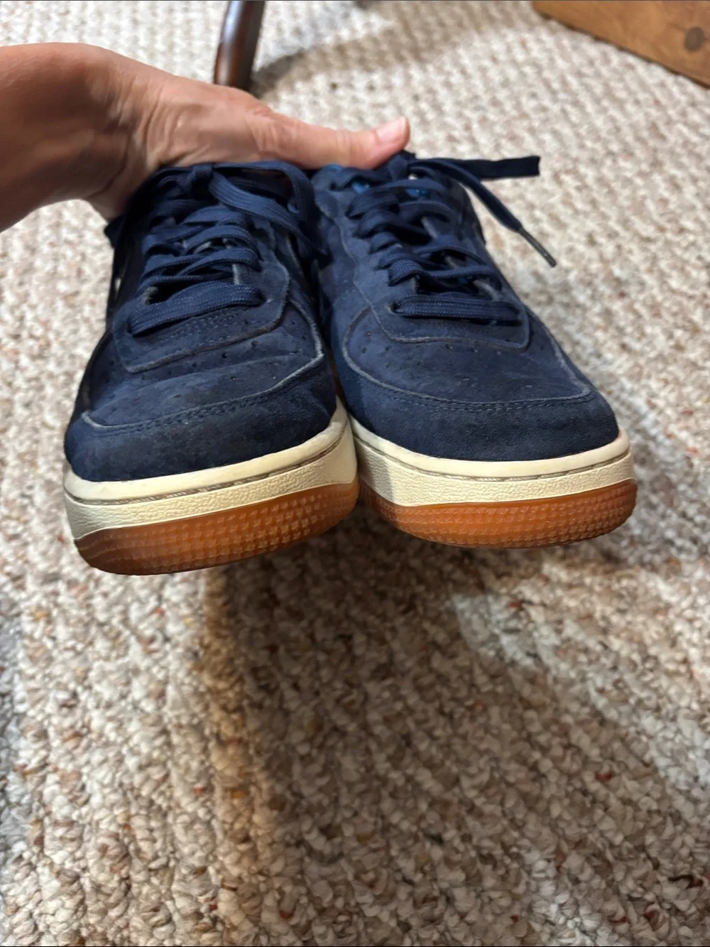 Nike sz 7.5 Air Force 1 Low ‘07 PRM Suede Midnight Navy Sneakers